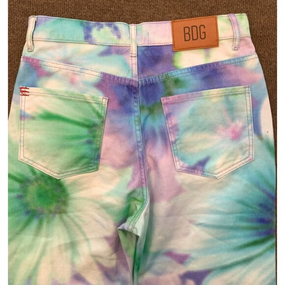 BDG Urban Outfitters Jeans Womens 29 High Rise Cowboy Floral Tie Dye Denim - Picture 2 of 9